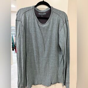 Reclaim Men’s Robin’s Egg Blue & Brown Heathered Thermal Long Sleeved Shirt